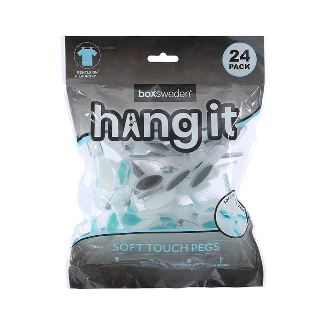 24 Pack Soft Touch Round Clothes Pegs