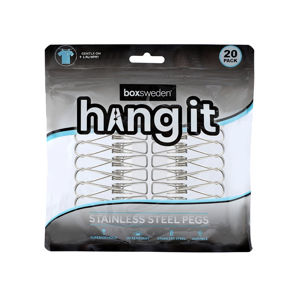 20 Pack Stainless Steel Pegs 6cm