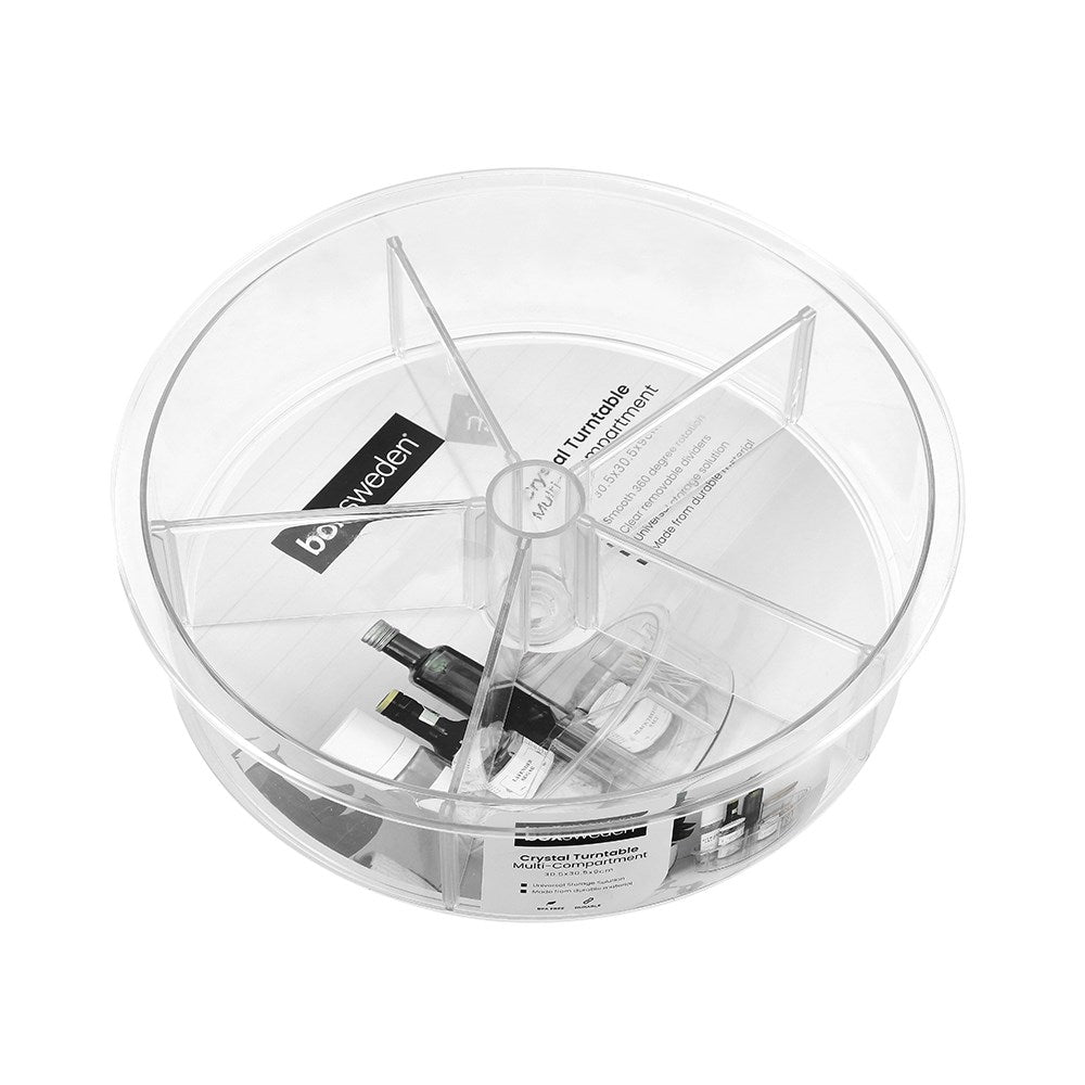 Crystal Lazy Susan With Dividers 30.5cm