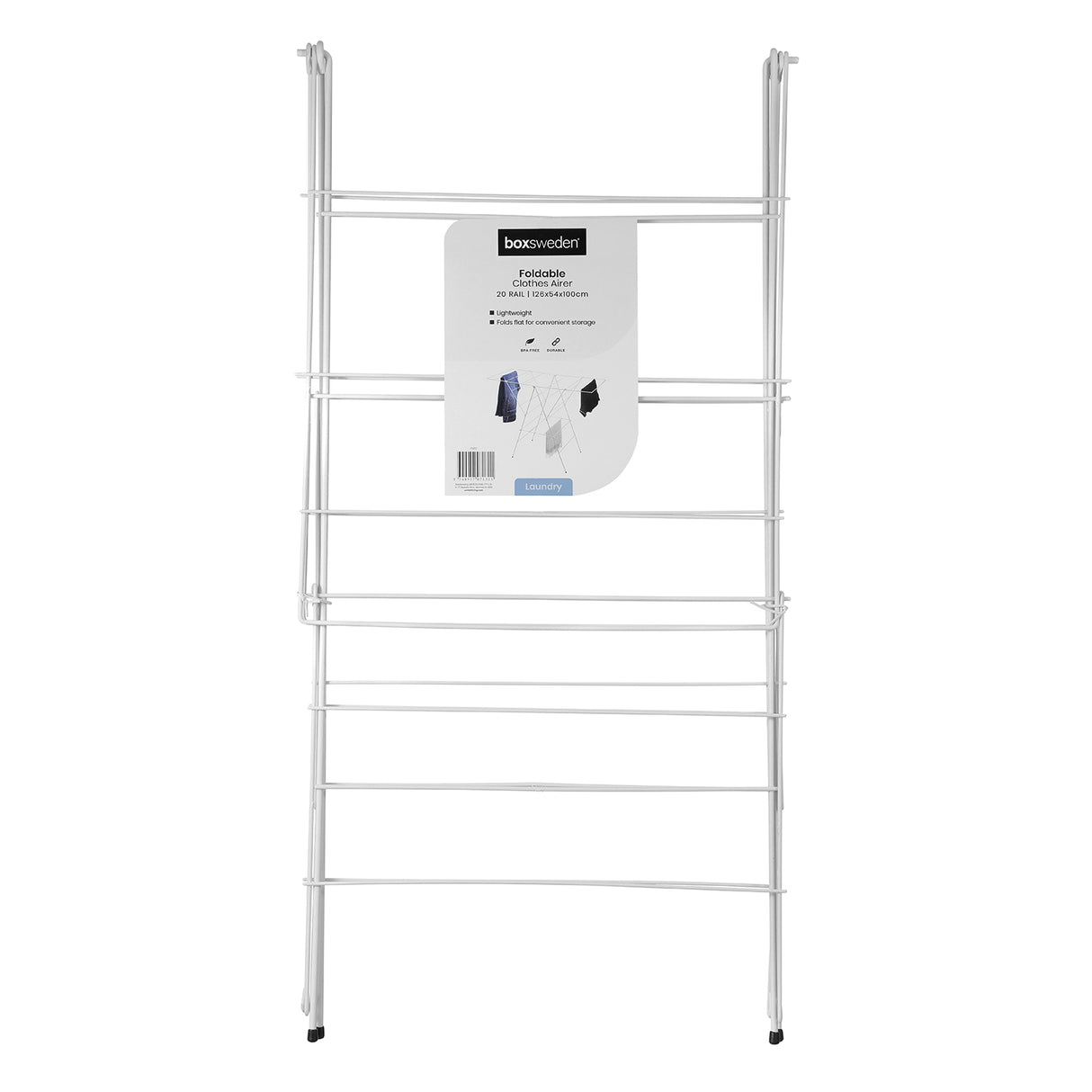 BoxSweden Foldable Wire Clothes Airer 20 Rail