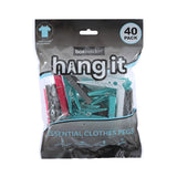 40 Pack Essential Clothes Pegs