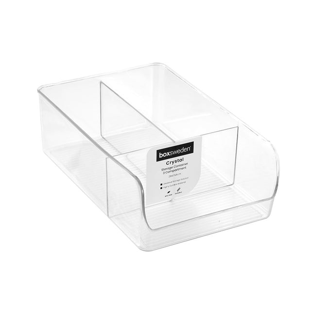 3 Compartment Crystal Storage Container 28 x 17 x 9cm