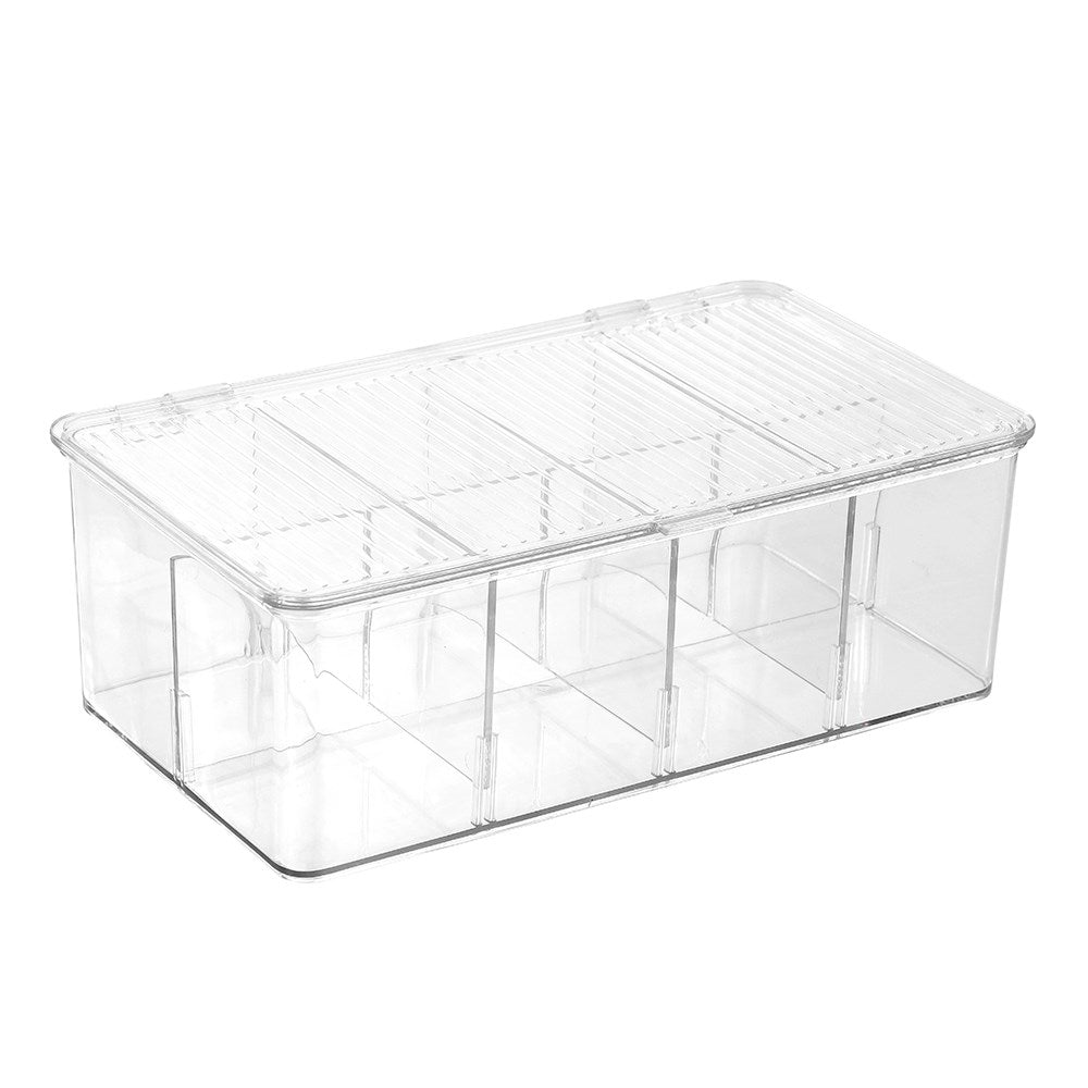 Crystal Hinged 8 Section Container 27.5 x 17 x 9.5cm