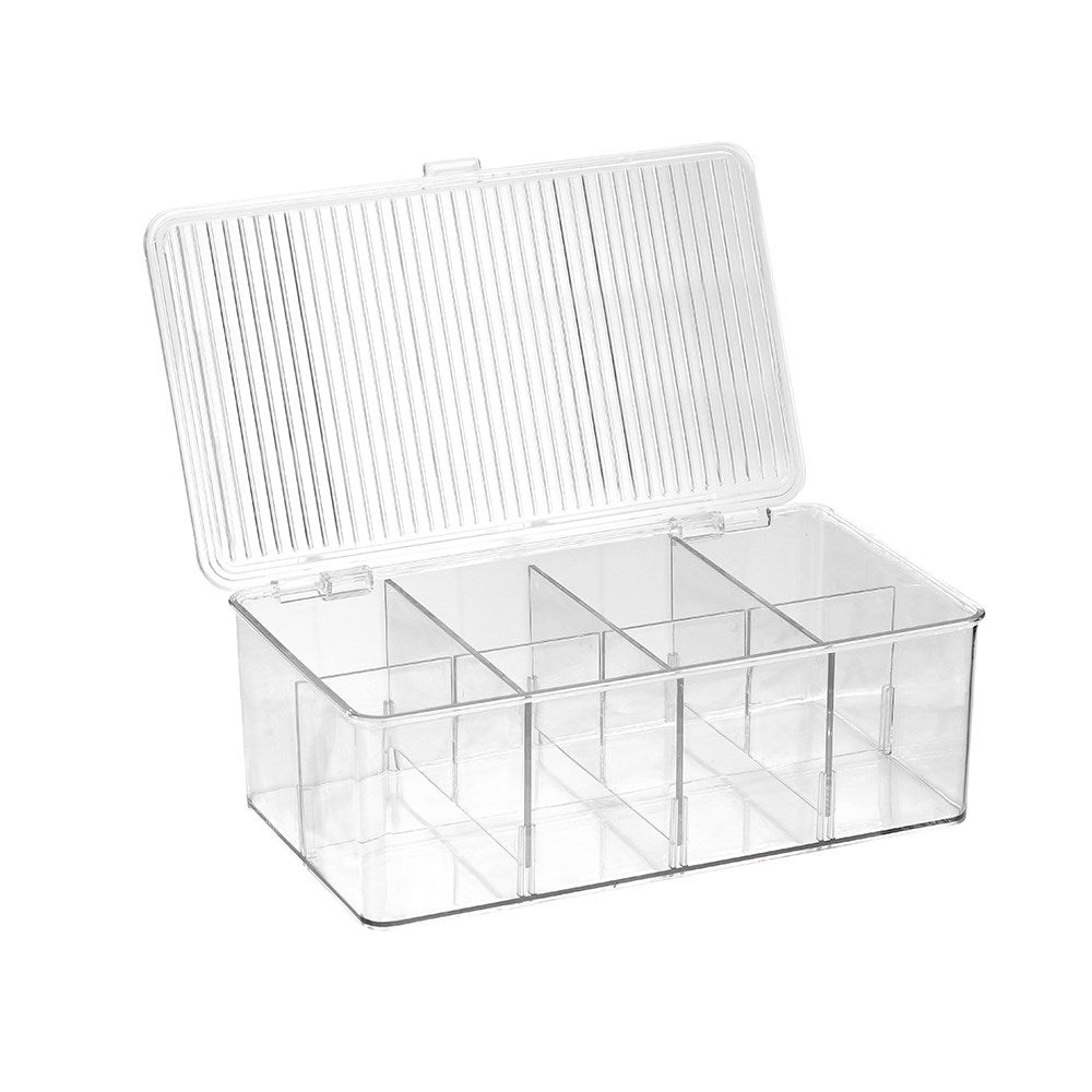 Crystal Hinged 8 Section Container 27.5 x 17 x 9.5cm