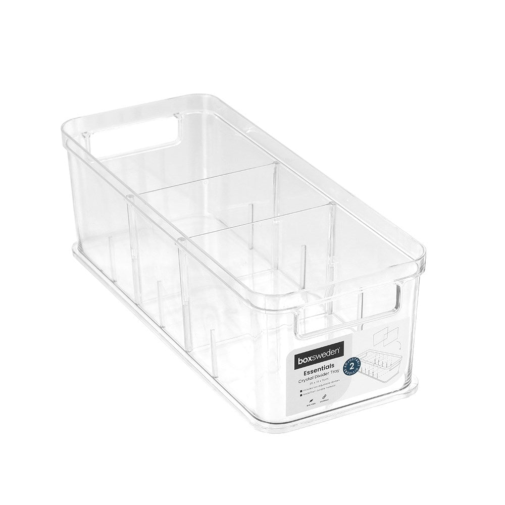 Crystal Storage Tray with Adjustable Dividers 35cm