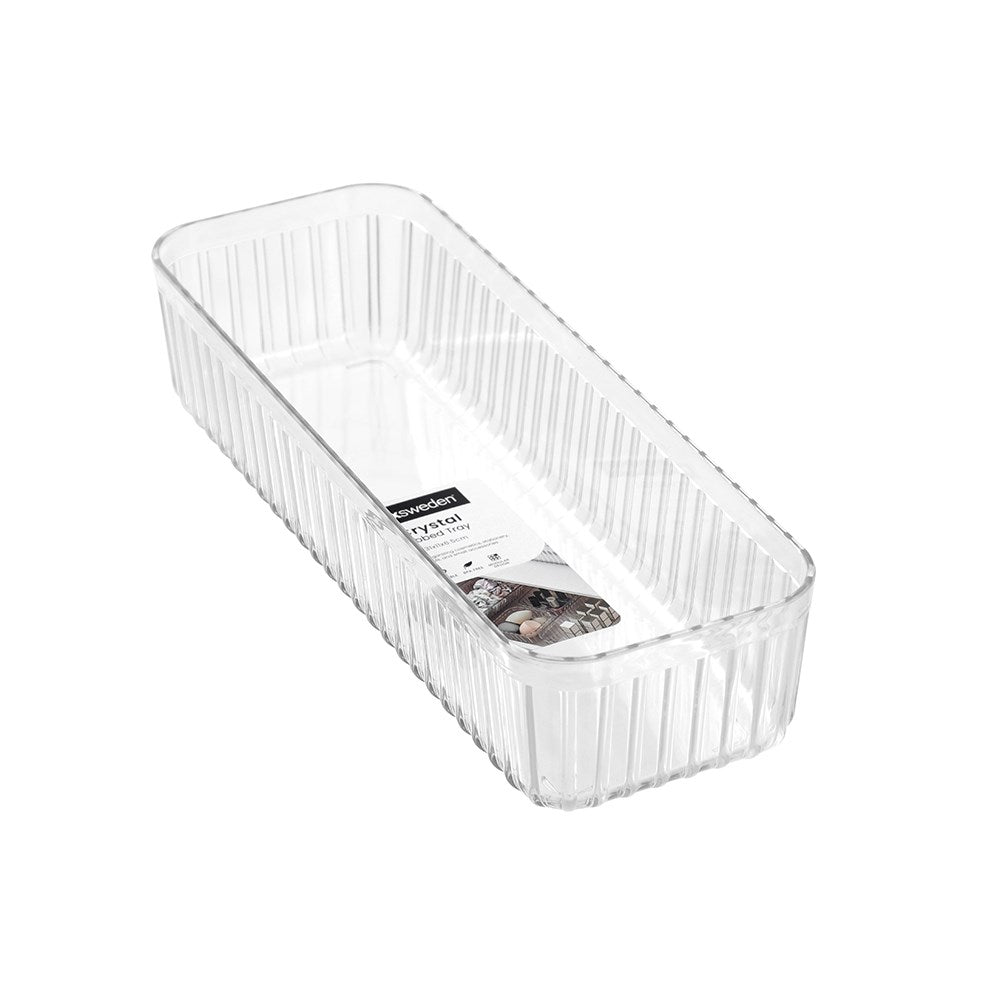 Crystal Ribbed Tray 31cm x 11cm x 6.5cm