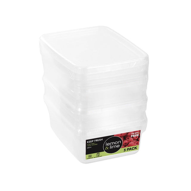3 Pack Keep Fresh Food Storage Container 300ml