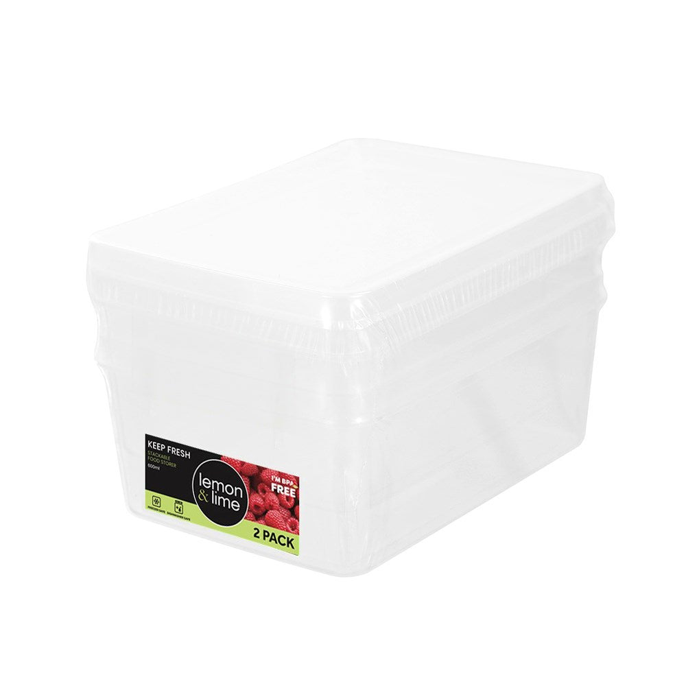 2 Pack Keep Fresh Food Storage Container 600ml