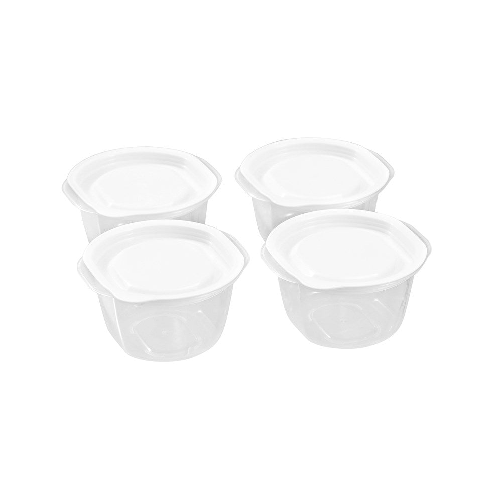 4 Pack Round Reusable Snack Container 280ml