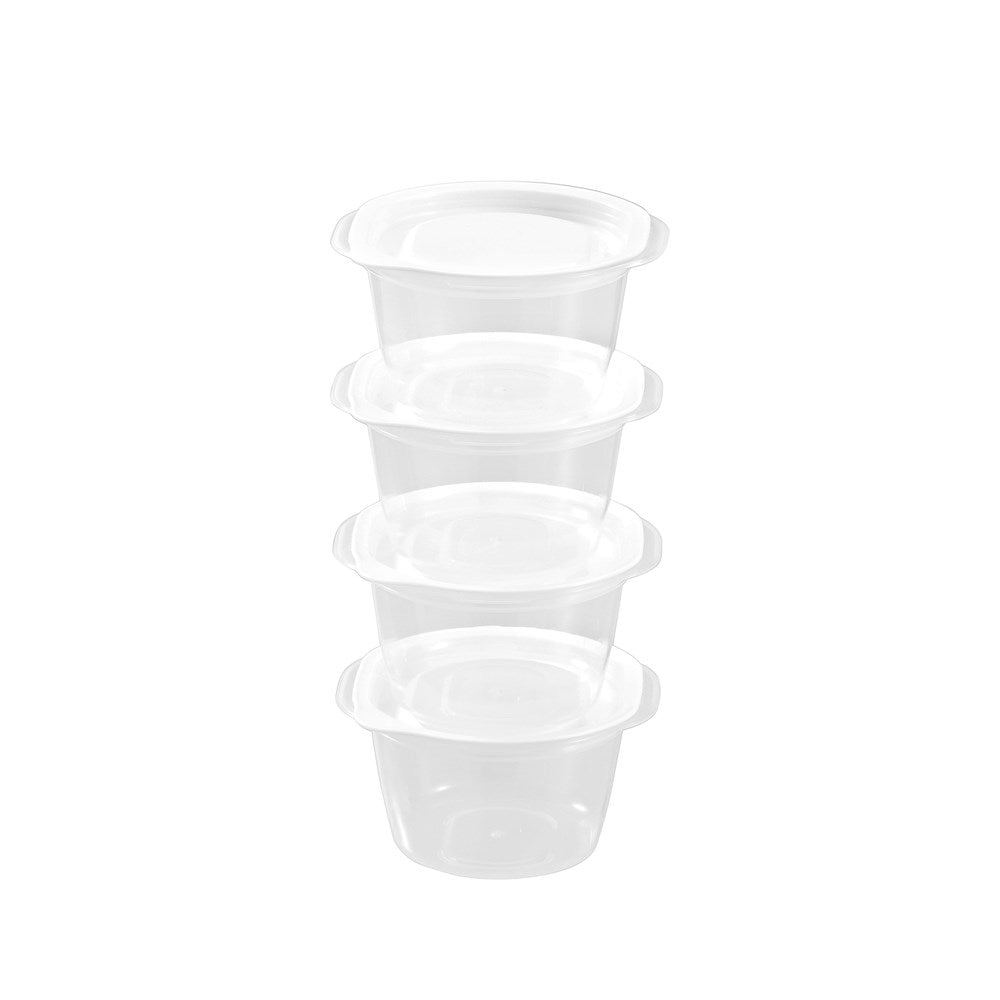 4 Pack Round Reusable Snack Container 280ml