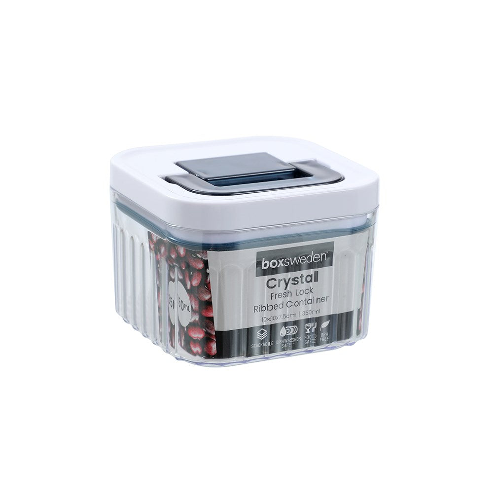 Crystal Ribbed Fresh Lock Container 350ML