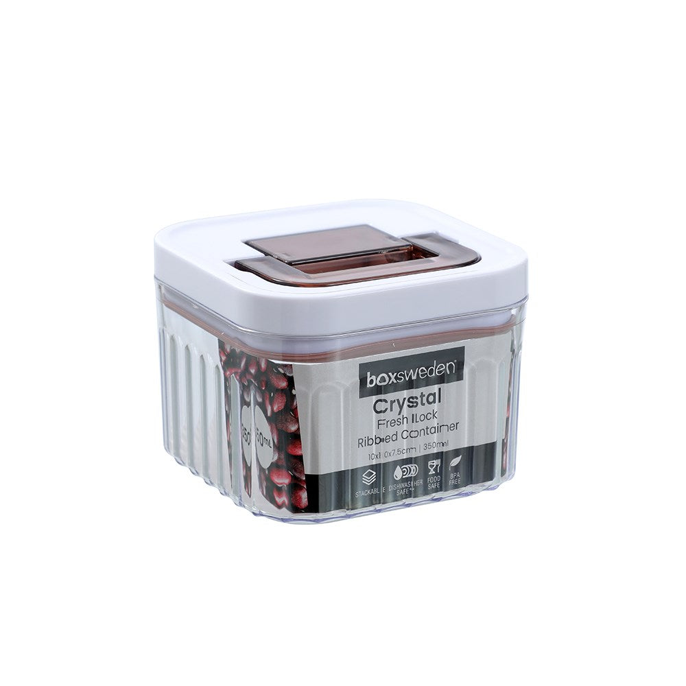 Crystal Ribbed Fresh Lock Container 350ML