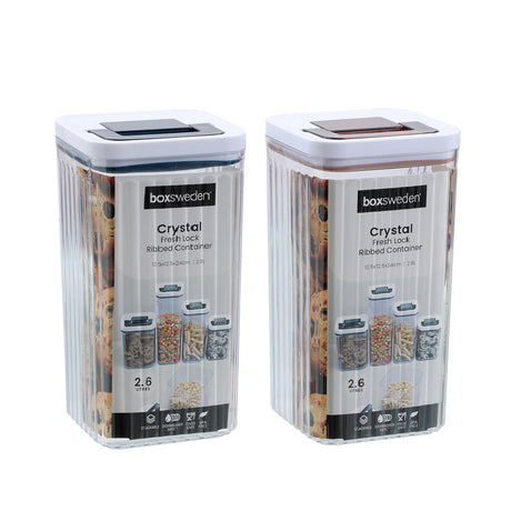 Crystal Ribbed Fresh Lock Container 2.6L