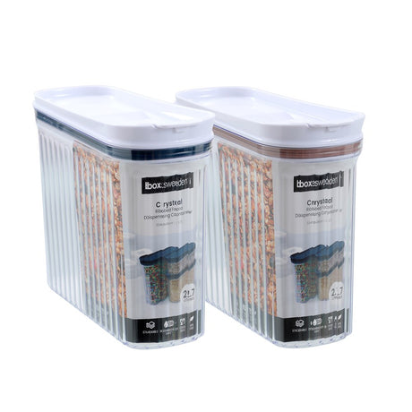 Crystal Ribbed Food Dispensing Container 2.7L 2 Assorted