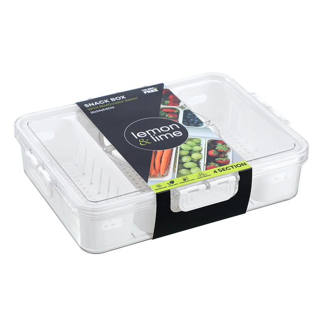 4 Section Snack Container 31cm x 24cm x 6.5cm