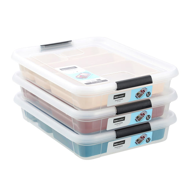 Sort Box with Trays 5.7L 3 Pack Assorted