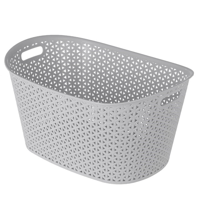 Wicker Oval Laundry Basket 25L4 Asstd 50X33.5X25.5CM