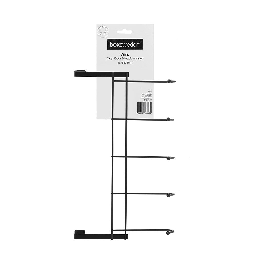 Wire Over Door 5 Hook Hanger Large 38cm