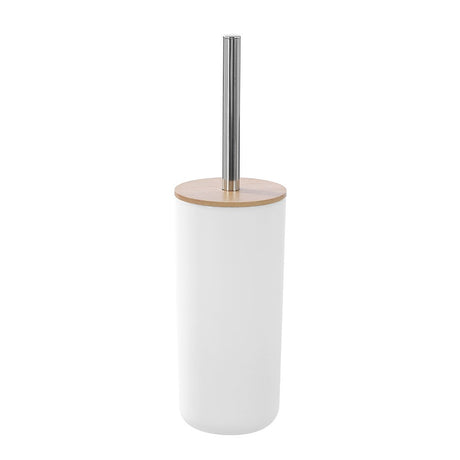 Toilet Brush Stainless Steel Handle Bamboo Top 10.5 x 10.5 x 35cm