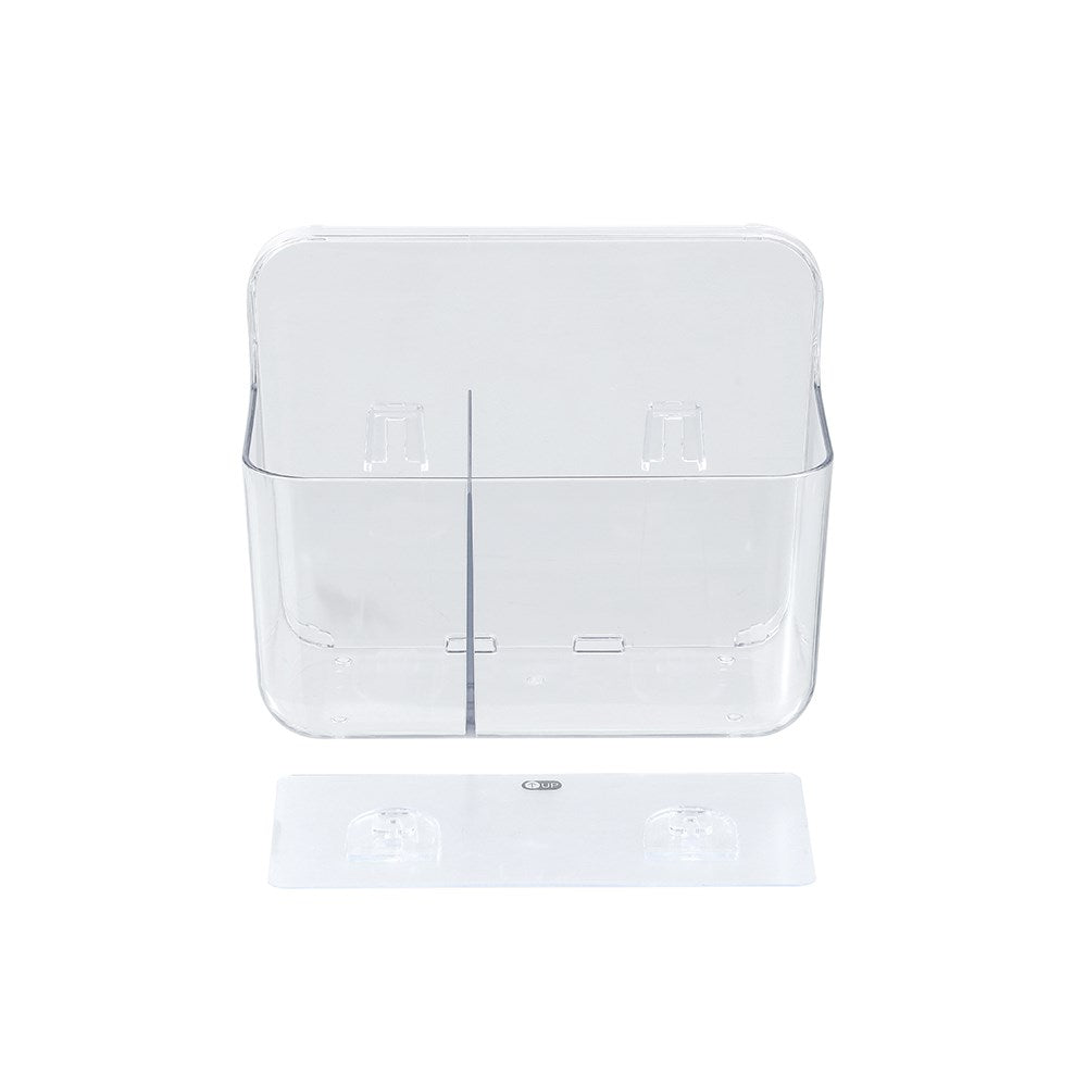 Crystal 2 Section Hanging Bathroom Caddy 17.5 x 9 x 14cm