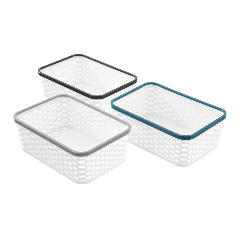 Brik Basket Large 30cm x 21.5cm x 12cm 3 Pack Assorted
