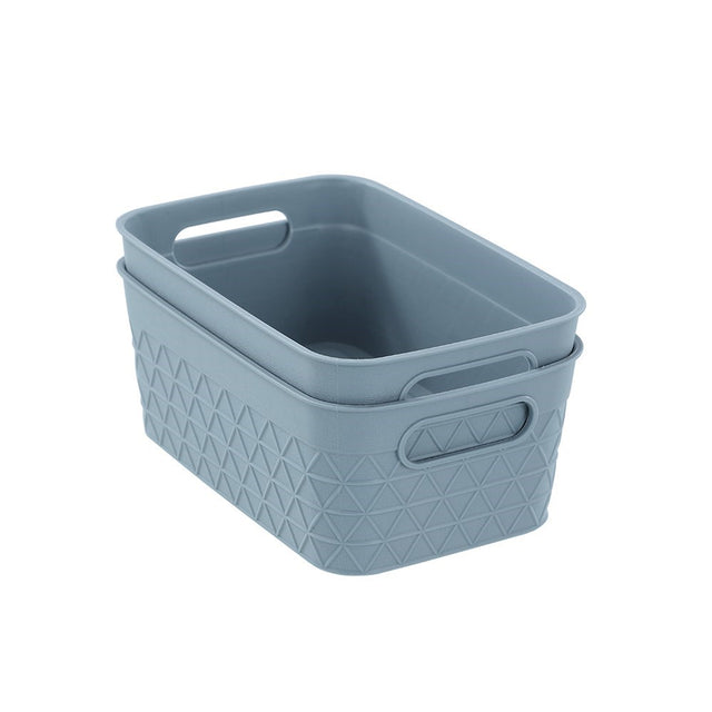2 Pack Trinity Basket 16.5cm x 10.5cm x 6.5cm Assorted
