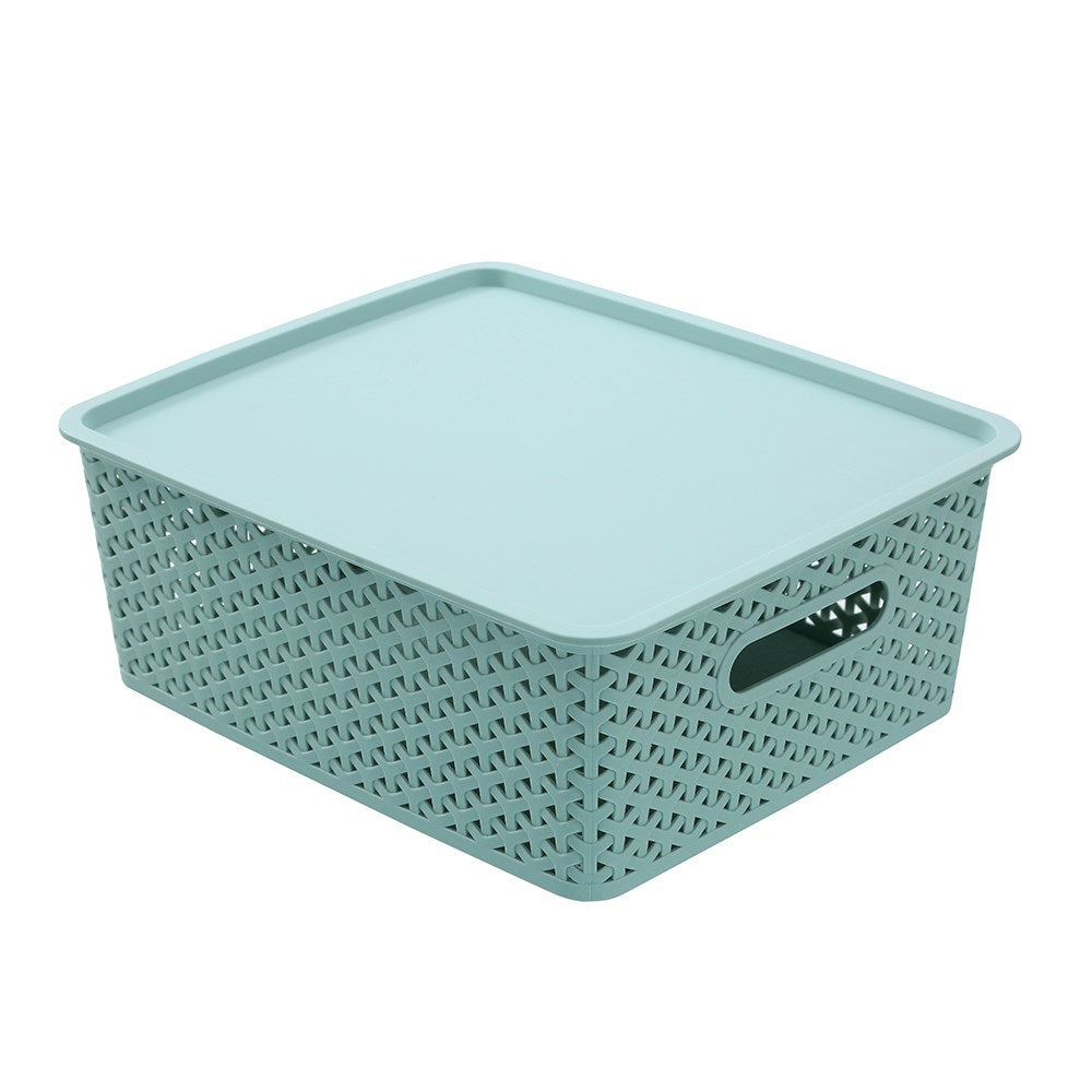 Lidded Wicker Basket 14.5L