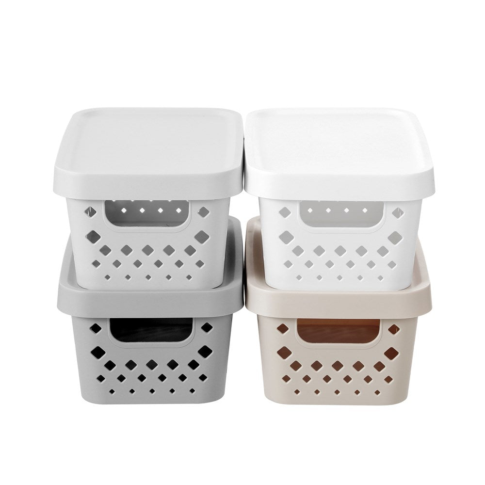 Kept Diamond Storage Basket Lidded 4L