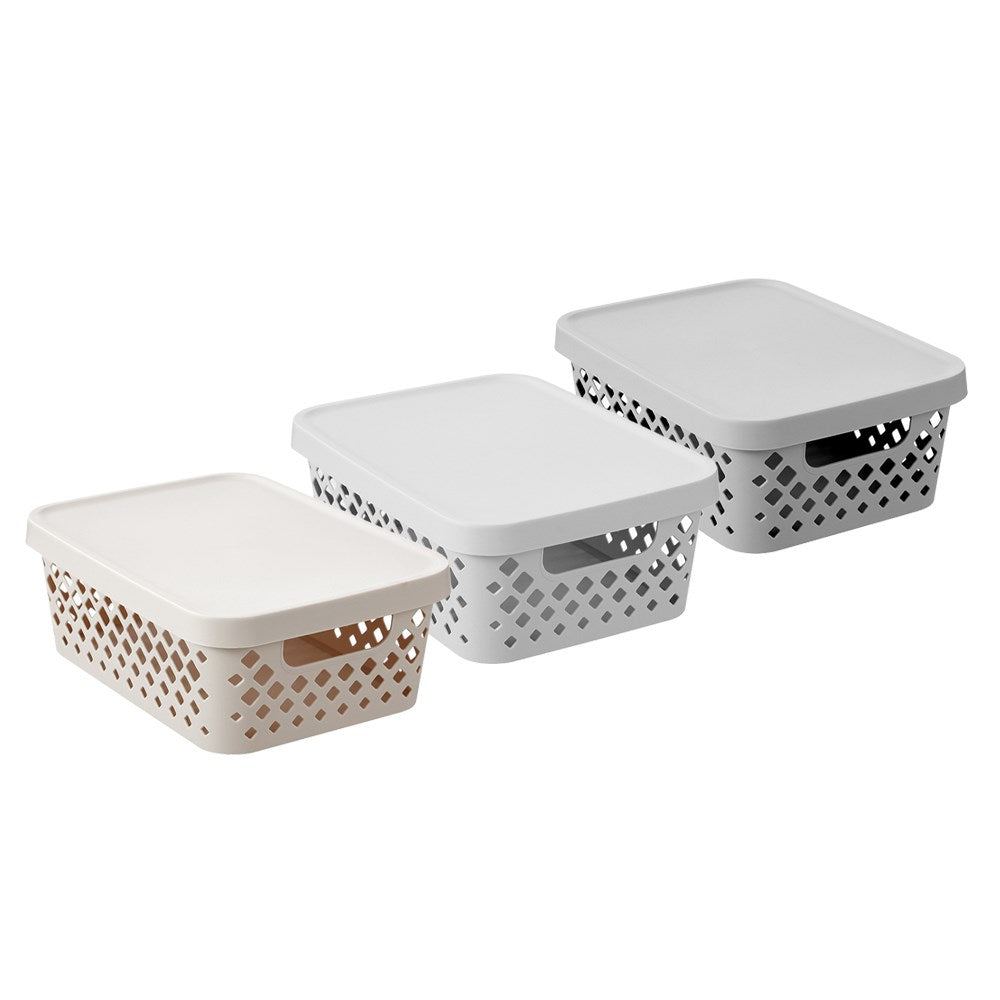 Kept Diamond Storage Basket Lidded 10L