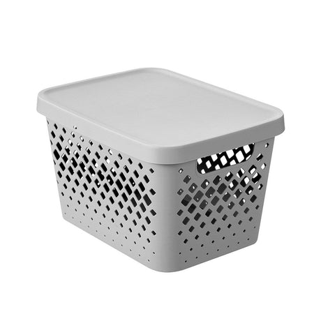 Kept Diamond Storage Basket Lidded 16L