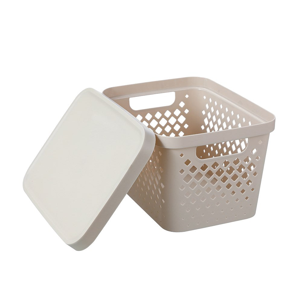 Kept Diamond Storage Basket Lidded 16L