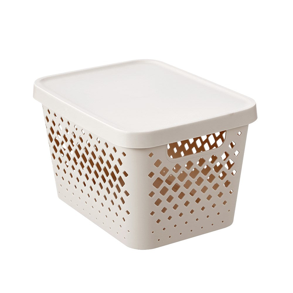 Kept Diamond Storage Basket Lidded 16L