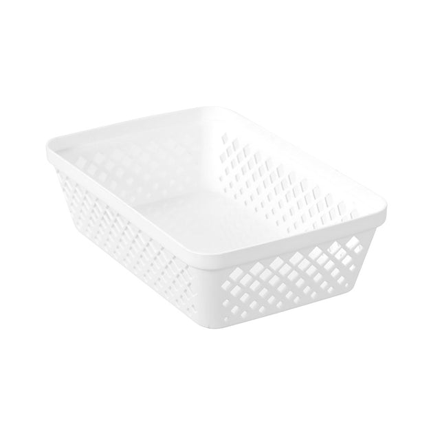 Diamond Organiser Tray 23.5cm x 16cm x 6.5cm White