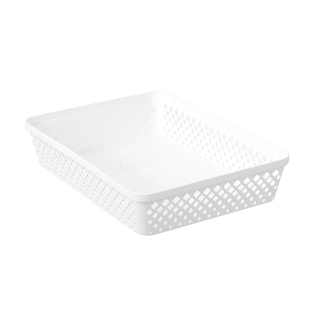 Diamond Organiser Tray 33cm x 24cm x 6.5cm White