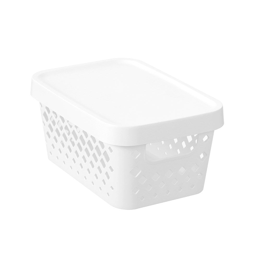 Diamond Lidded Storage Basket 4L
