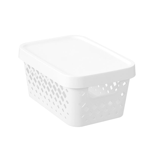 Diamond Lidded Storage Basket 4L