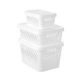 Diamond Lidded Storage Basket 16L