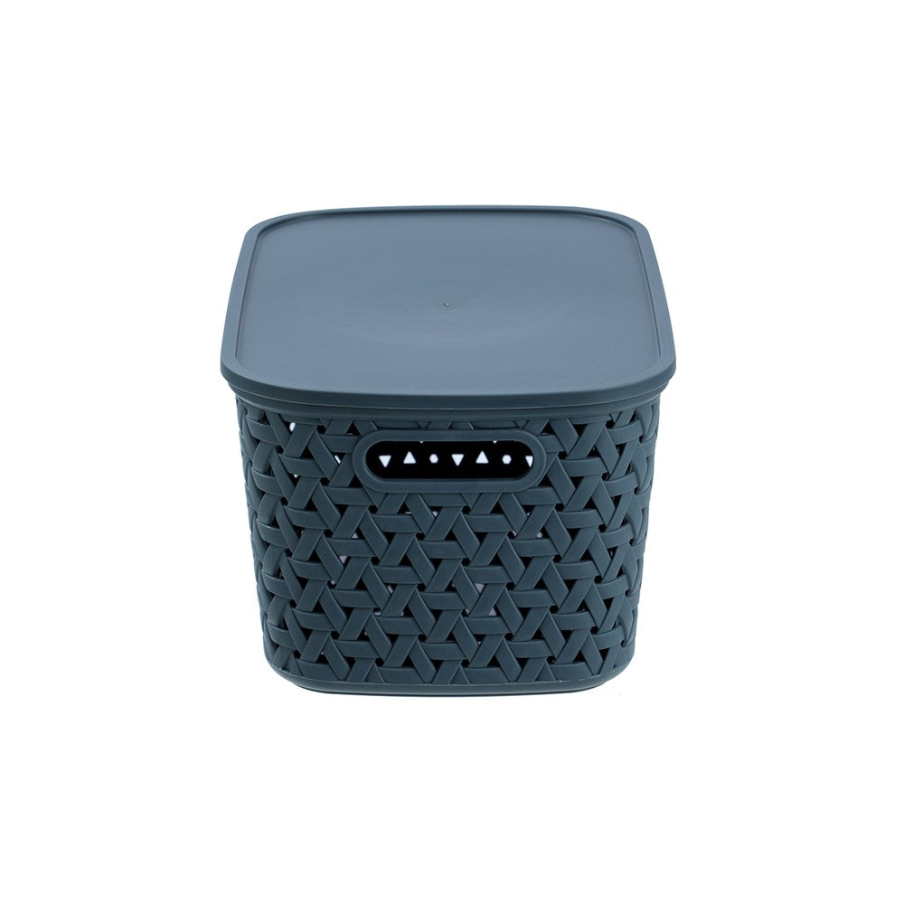Rattan Lidded Basket 7L