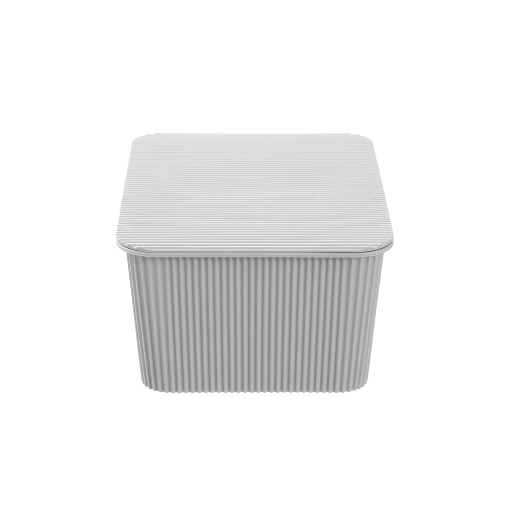 Ribbed Lidded Storage Basket 3.5L