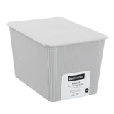 Ribbed Lidded Storage Basket 15L