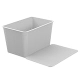 Ribbed Lidded Storage Basket 15L