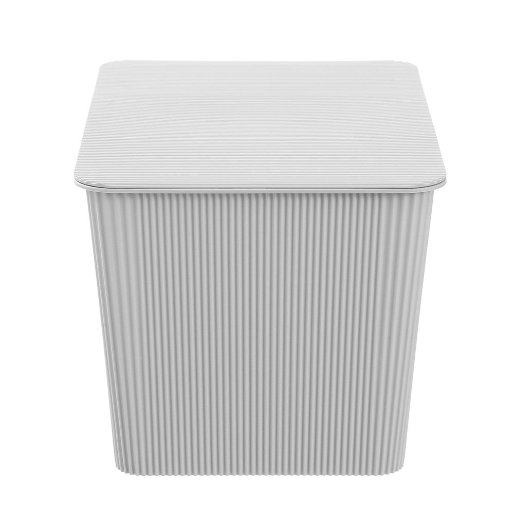Ribbed Lidded Storage Basket 15L