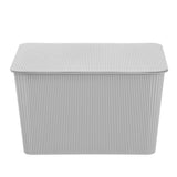 Ribbed Lidded Storage Basket 15L