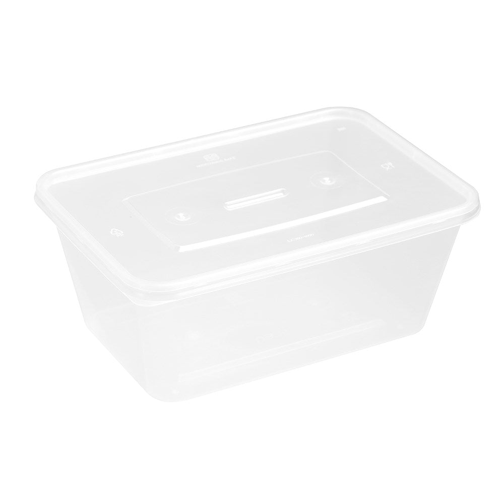 50 Pack Rectangle Reusable Food Container 1L