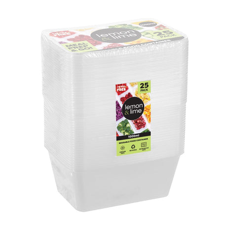Reusable Food Container 1L - 20 Pack