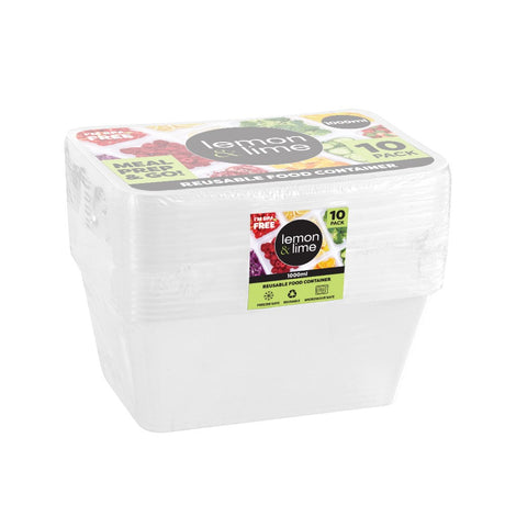 Reusable Food Container 1L - 10 Pack