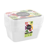 10 Pack Rectangle Reusable Food Container 1.5L