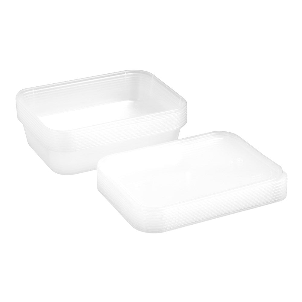 8 Pack Rectangle Reusable Food Container 950ml
