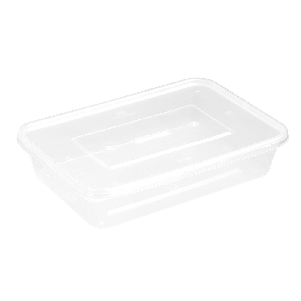 12 Pack Rectangle Reusable Food Container 500ml