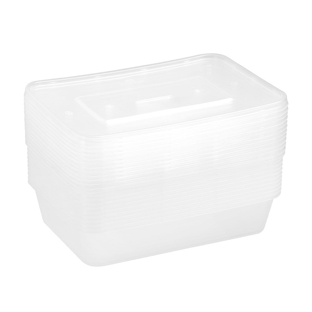 12 Pack Rectangle Reusable Food Container 500ml